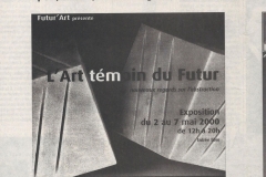 Art Temoin du Futur du 2 au 7 Mai 2000